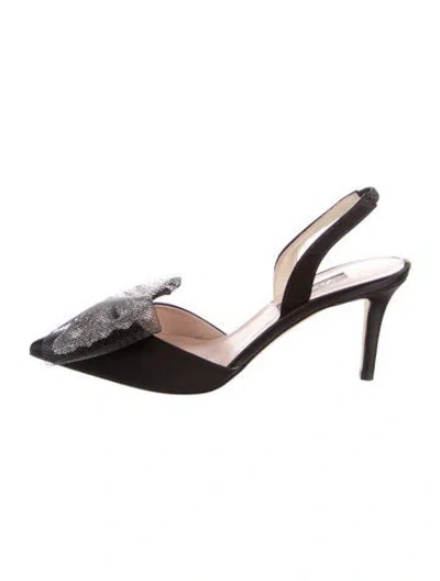 Pre-owned Sarah Jessica Parker Leather Slingback Sandals In Black