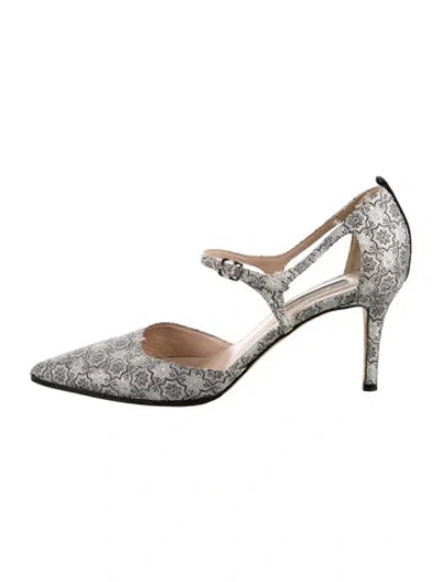 Pre-owned Sarah Jessica Parker Patterned D'orsay Pumps In Gray