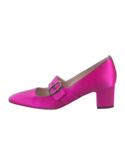 Pre-owned Sarah Jessica Parker Satin Crystal Embellishments Pumps In Pink
