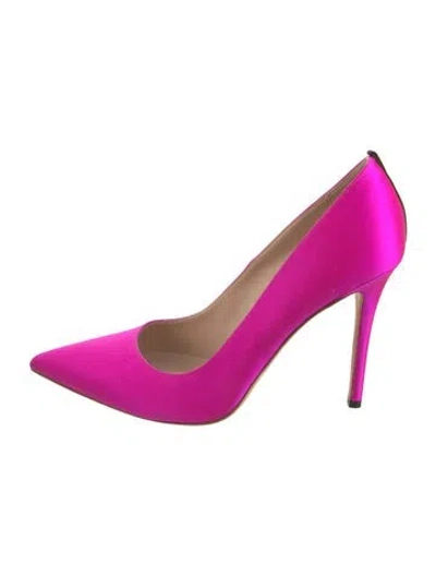 Pre-owned Sarah Jessica Parker Satin Grosgrain Trim Pumps In Pink