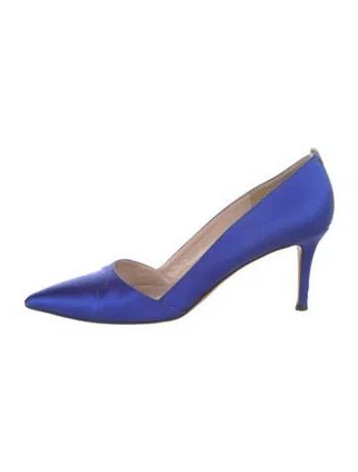 Pre-owned Sarah Jessica Parker Satin Pumps In Blue