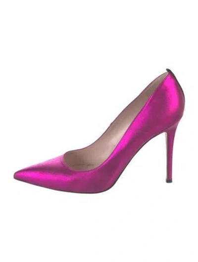 Pre-owned Sarah Jessica Parker Satin Pumps In Metallic/pink