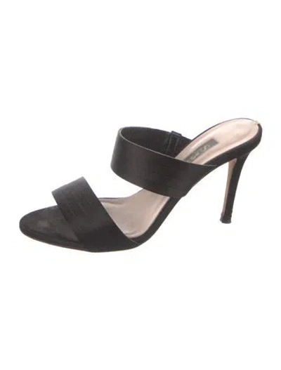 Pre-owned Sarah Jessica Parker Satin Sandals In Black