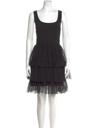 Pre-owned Sarah Jessica Parker Scoop Neck Mini Dress W/ Tags In Black