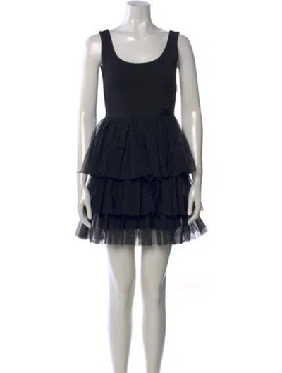 Pre-owned Sarah Jessica Parker Scoop Neck Mini Dress W/ Tags In Black