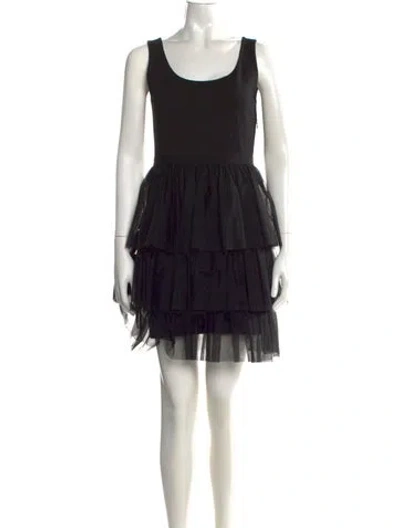 Pre-owned Sarah Jessica Parker Scoop Neck Mini Dress W/ Tags In Black