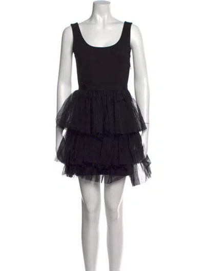 Pre-owned Sarah Jessica Parker Scoop Neck Mini Dress W/ Tags In Black