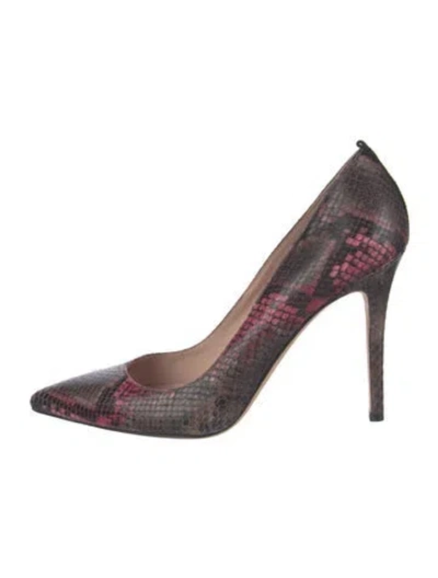 Pre-owned Sarah Jessica Parker Snakeskin Animal Print Pumps In Pink