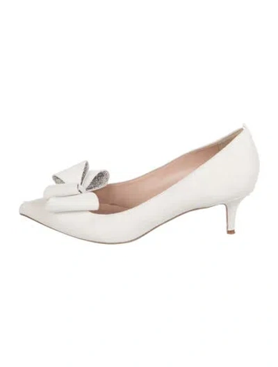 Pre-owned Sarah Jessica Parker Suede Bow Accents Pumps In Multi