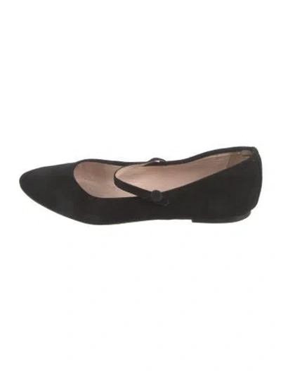Pre-owned Sarah Jessica Parker Suede Mary Jane Flats In Black
