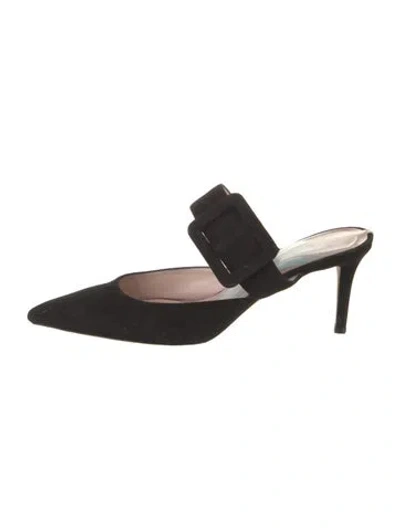 Pre-owned Sarah Jessica Parker Suede Mules In Black