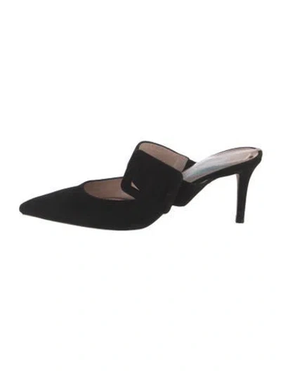 Pre-owned Sarah Jessica Parker Suede Mules In Black