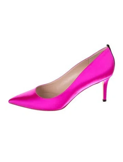 Pre-owned Sarah Jessica Parker Vintage Satin Pumps In Purple