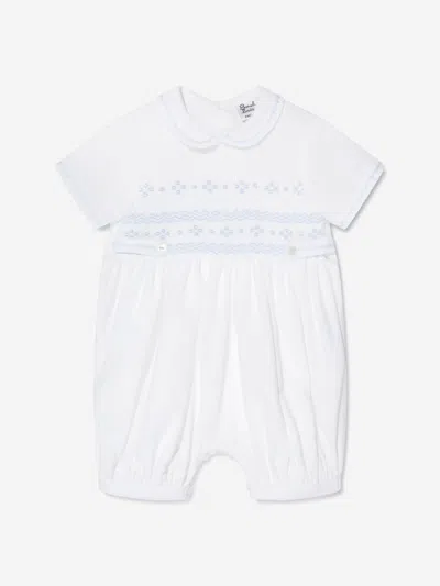 Sarah Louise Baby Boys Embroidered Romper In White