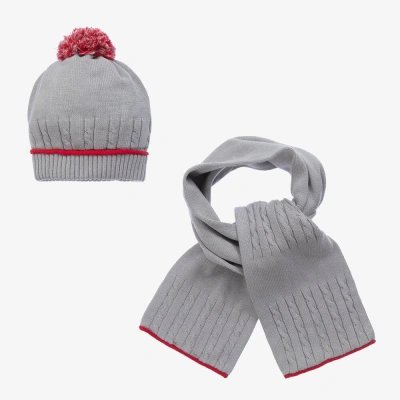 Sarah Louise Baby Boys Grey Knitted Hat Set