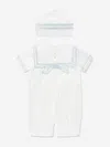 Sarah Louise Baby Boys Silk Romper And Hat In Ivory