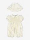 Sarah Louise Baby Girls Bubble Romper And Hat In Yellow