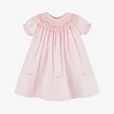 Sarah Louise Baby Girls Pink Hand-smocked Dress