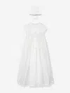 Sarah Louise Baby Girls Silk Christening Robe And Bonnet In Ivory