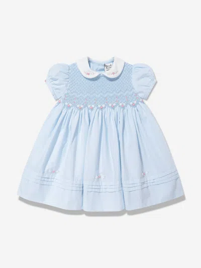 Sarah Louise Baby Girls Smocked Dress In Blue