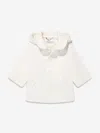 Sarah Louise Panelled Hooded Buttoned Coat In Ivory