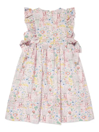 Sarah Louise Kids' Floral-print Dress In Pink