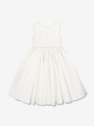 Sarah Louise Kids' Girls Ceremonial Ballerina Length Dress In Ivory