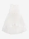Sarah Louise Floral-embroidered Bow Tulle Dress In Ivory