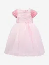 Sarah Louise Pleated Ruffled Belted Gown Dress In Pink