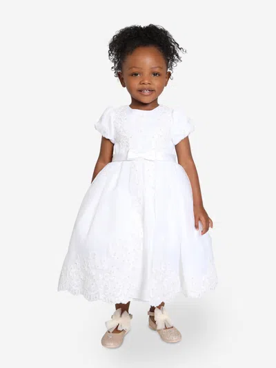 Sarah Louise Babies' Girls Ceremonial Ballerina Length Dress In White