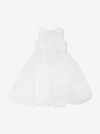 Sarah Louise Babies' Embroidered-design Sleeveless Dress In White