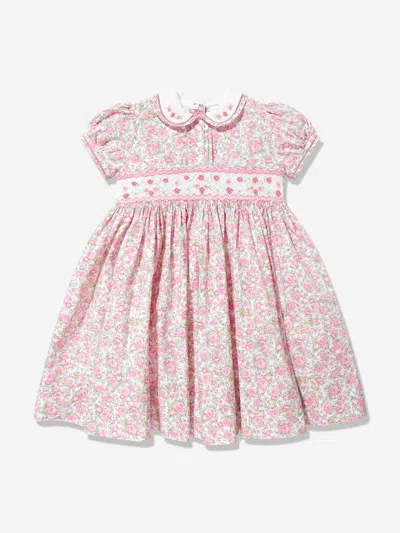 Sarah Louise Babies' Girls Floral Dress In Pink