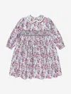 Sarah Louise Floral-print Smocked Minidress In Pink