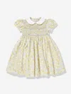 Sarah Louise Girls Floral Smocked Dress In White