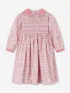 Sarah Louise Girls Floral Smocked Dress In Pink