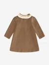 Sarah Louise Girls Velvet Smocked Dress In Brown