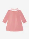 Sarah Louise Girls Velvet Smocked Dress In Pink