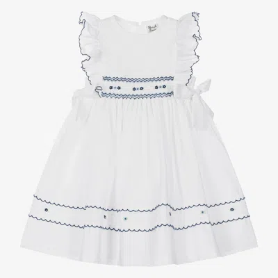 Sarah Louise Kids' Girls White Smocked Dress