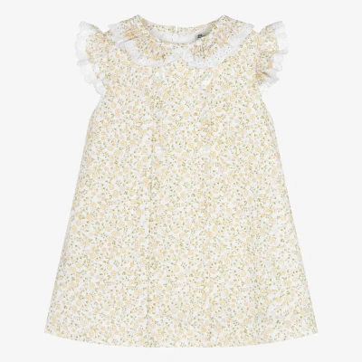 Sarah Louise Babies' Girls Yellow Floral Cotton Dress