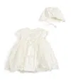 SARAH LOUISE SILK LACE-TRIM CHRISTENING DRESS AND BONNET SET (3-18 MONTHS)