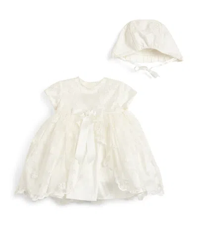 Sarah Louise Christening Robe & Bonnet - White