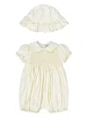 Sarah Louise Smocked Floral-print Babygrow Set In White