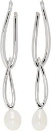 Sarah Madeleine Bru Silver Arum Small Pearl Earrings In Sterling Silver
