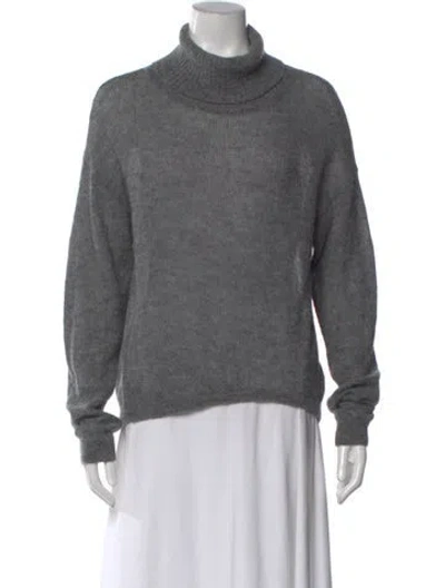 Pre-owned Sarah Pacini Alpaca Turtleneck Sweater In Gray