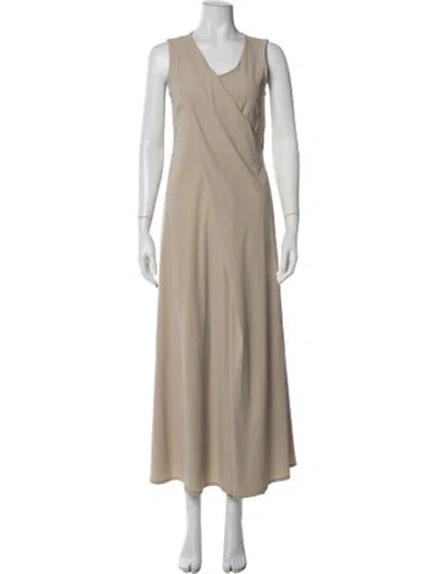 Pre-owned Sarah Pacini Asymmetrical Long Dress In Grey