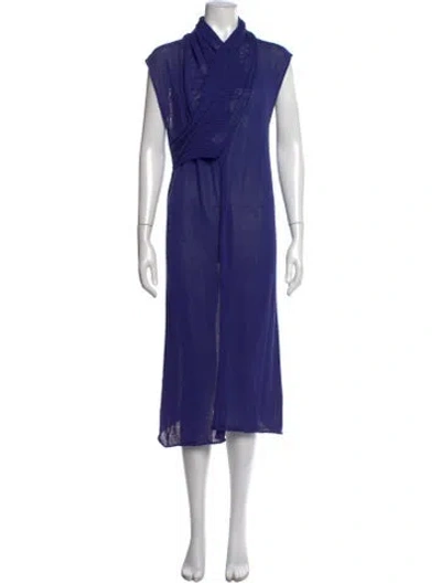 Pre-owned Sarah Pacini Asymmetrical Long Dress In Purple