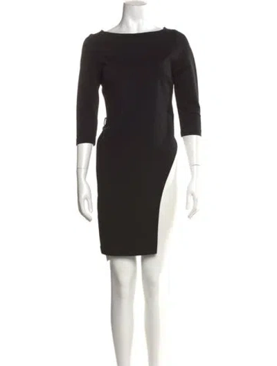 Pre-owned Sarah Pacini Bateau Neckline Mini Dress In Black
