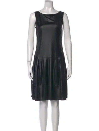 Pre-owned Sarah Pacini Bateau Neckline Mini Dress In Black