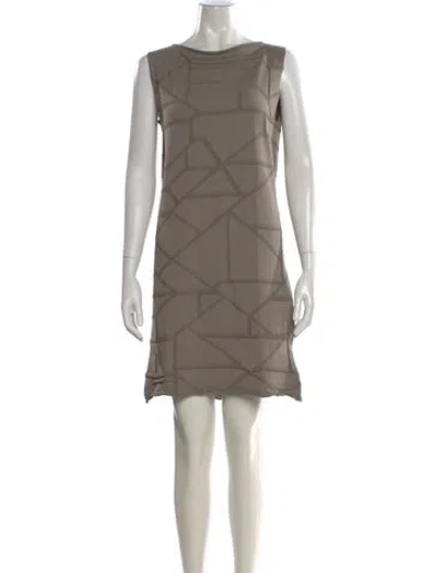 Pre-owned Sarah Pacini Bateau Neckline Mini Dress In Neutral