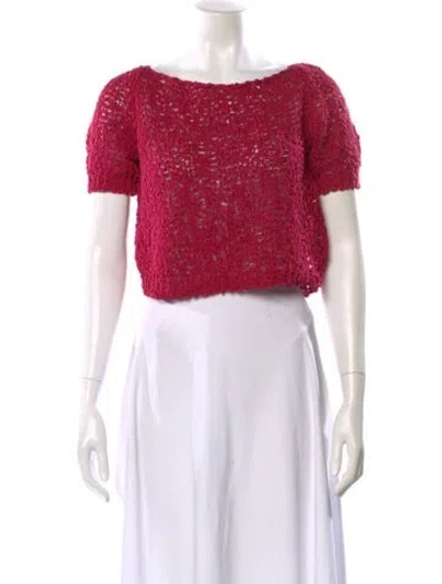Pre-owned Sarah Pacini Bateau Neckline Sweater In Pink